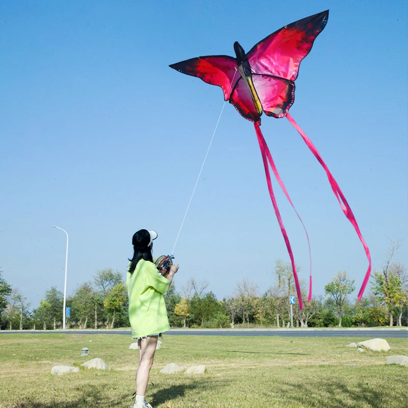 YongJian Beautiful butterfly kites Red Crystal Butterfly kites With 100m kite string Children adults kites factory outdoor Toys