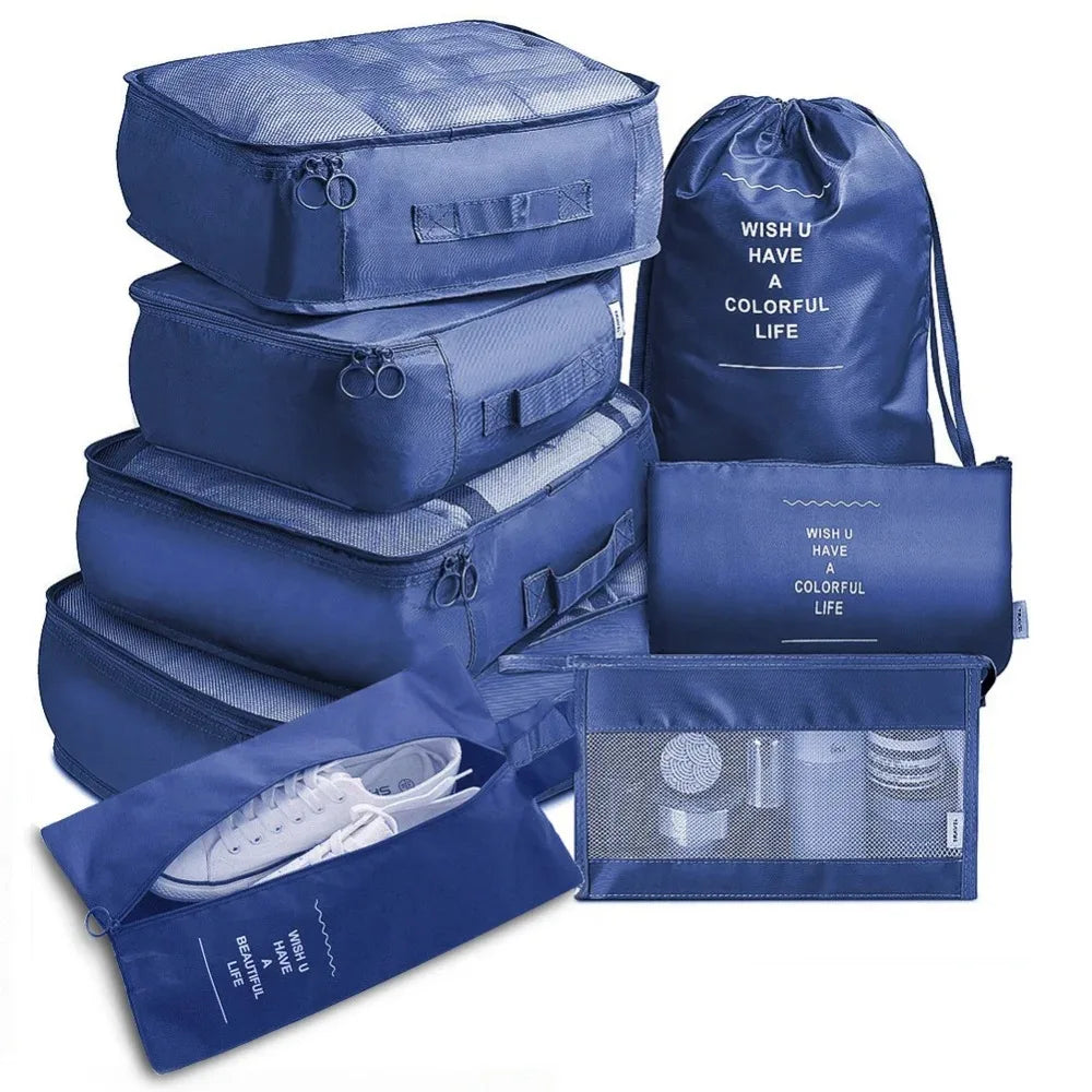 8PCS/Set Organizer Bags for Travel Organizer Bags Accessories Luggage Suitcase Organizer Waterproof Wash Bag Clothes Storage