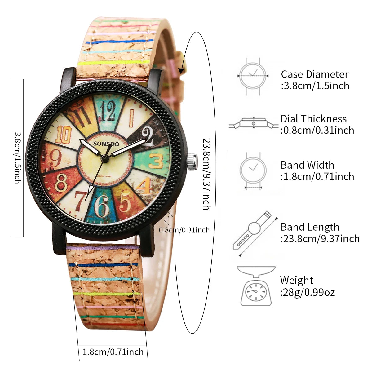 2PCS/Set Women's Watches Casual Leather Band Female Analog Quartz Watch(Without Box)