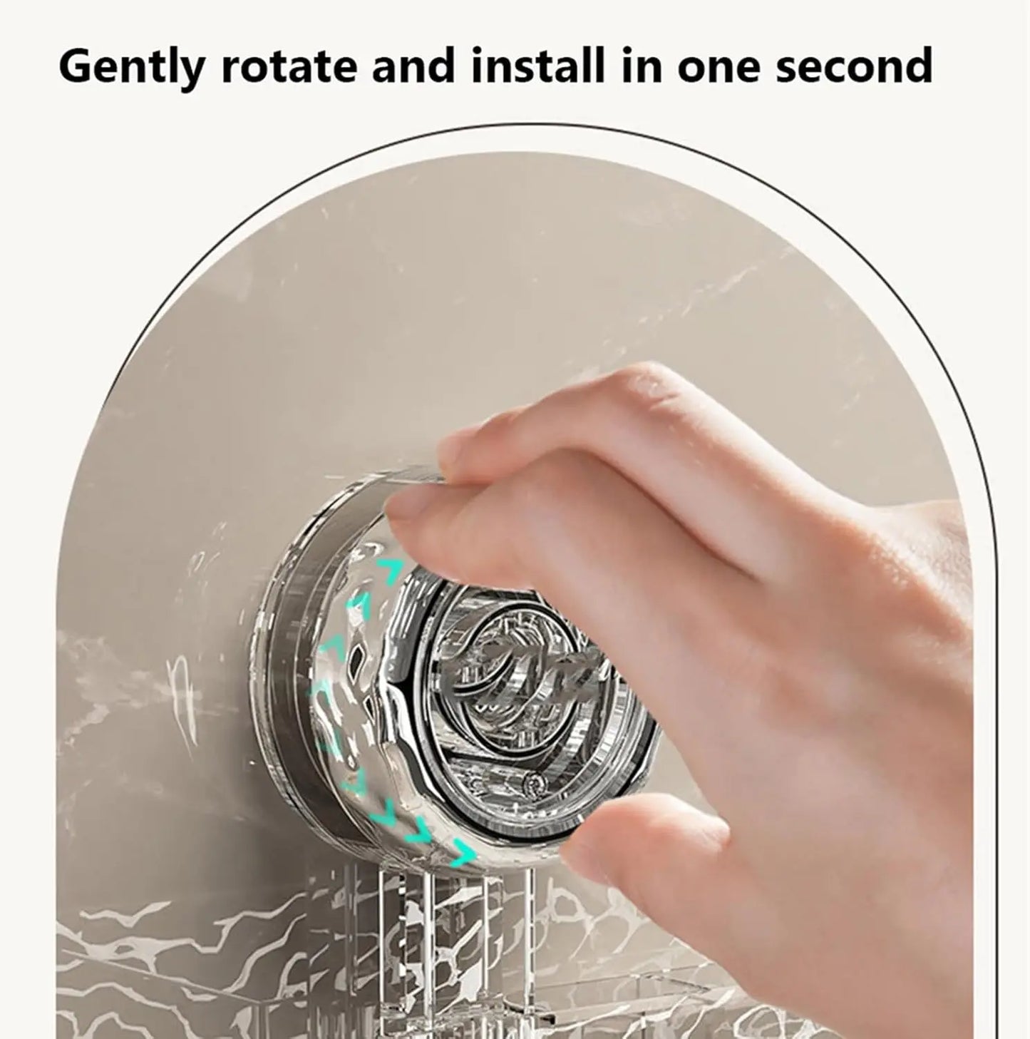 Corrugated Suction Cup Storage Holder Light Luxury Style Glacier Pattern Suction Cup Shelf No-Drill Bathroom Suction Storage Box
