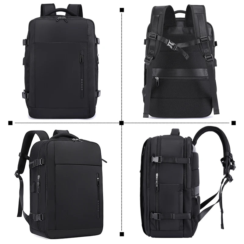 BANGE Large Men Backpacks for 15.6 Laptop USB Charge Travel Backpack Waterproof Wet Dry Pocket School Bags with Mesh Side Pocket