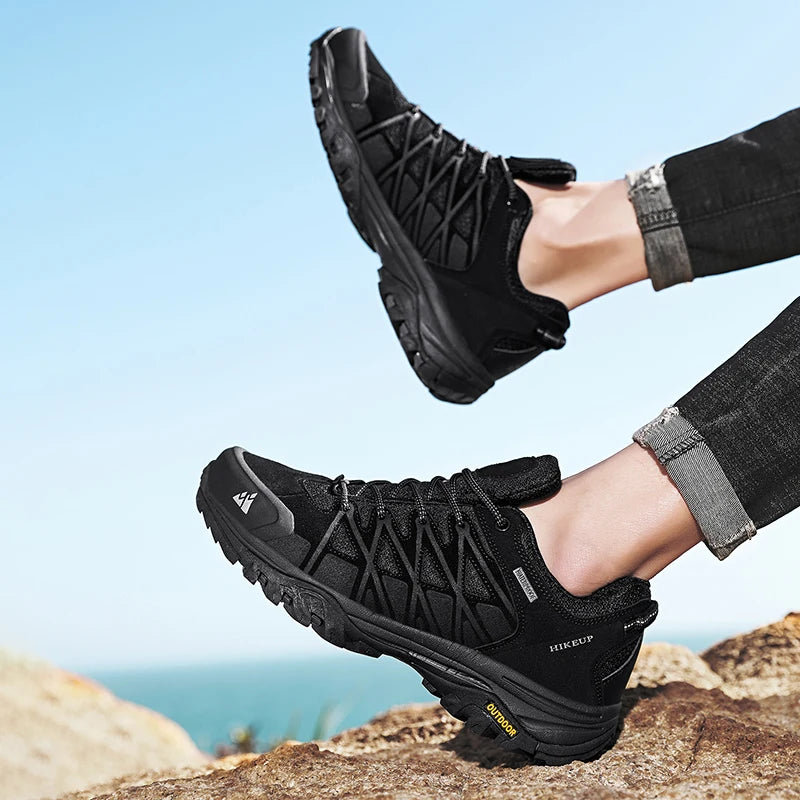Men's New Arrival Hiking Shoes Breathable Trekking Sneakers Lace-Up Cushioning Outdoor Climbing Tourism Male Footwear