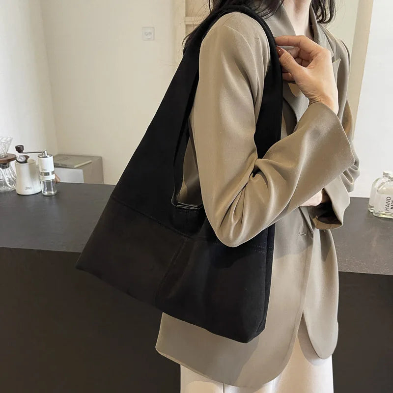 Women's Large Tote Bag Fashion Spacious Shoulder Bag for Work School Commute Casual Crossbody Purse Simple Stylish Handbag