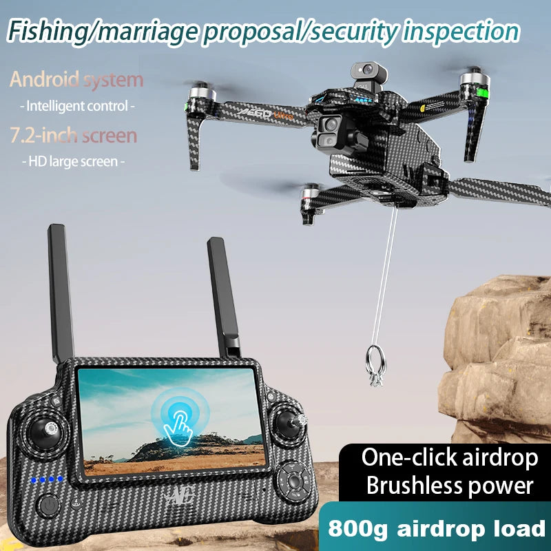 AE60 GPS Drone 8K Professional HD Camera Brushless 3-Axis Gimbal 12KM Obstacle Avoidance Large Screen 5G FPV Dron RC Quadcopter