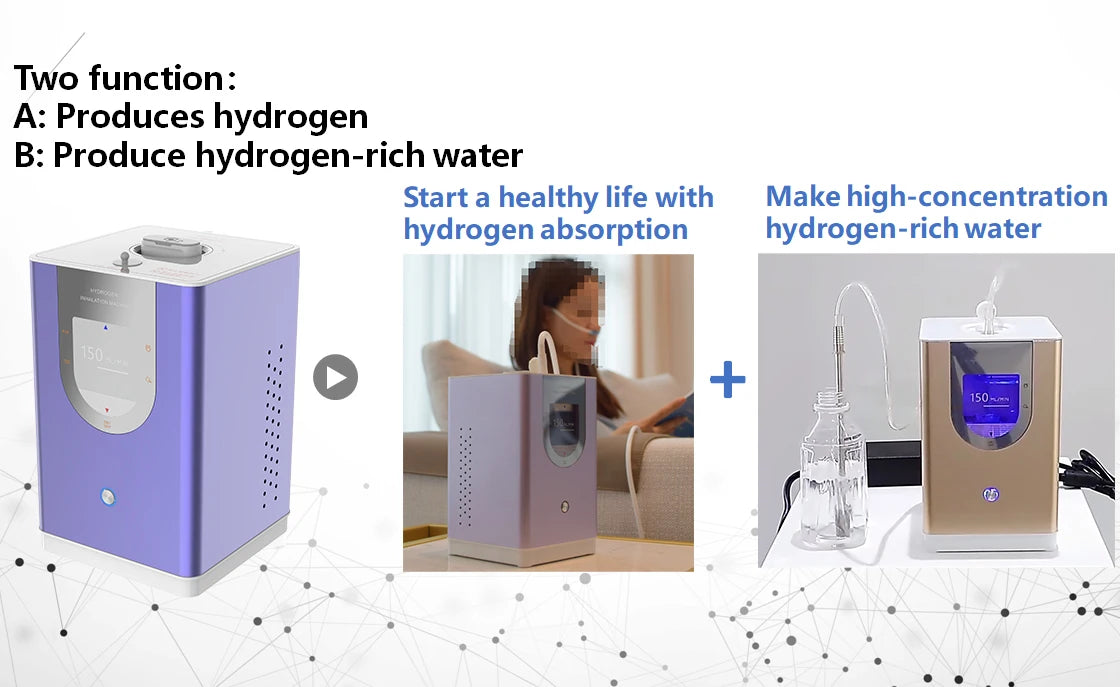 Hydrogen Generator 99.99% High Purity H2 Inhalation Machine 150ml H2+75ml O2 Hydrogen water purifier Ionizer Low Noise SPE/PEM