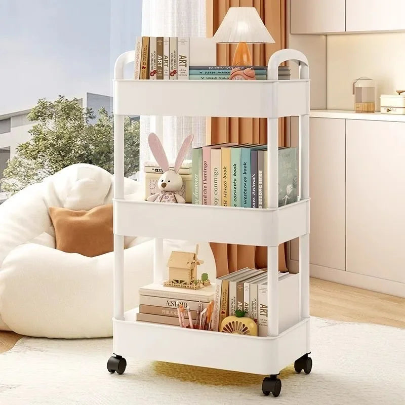 Household Multi-layer Small Cart Storage Rack Floor To Floor Kitchen Bedroom Bathroom Storage Rack Storage Rack With Wheels
