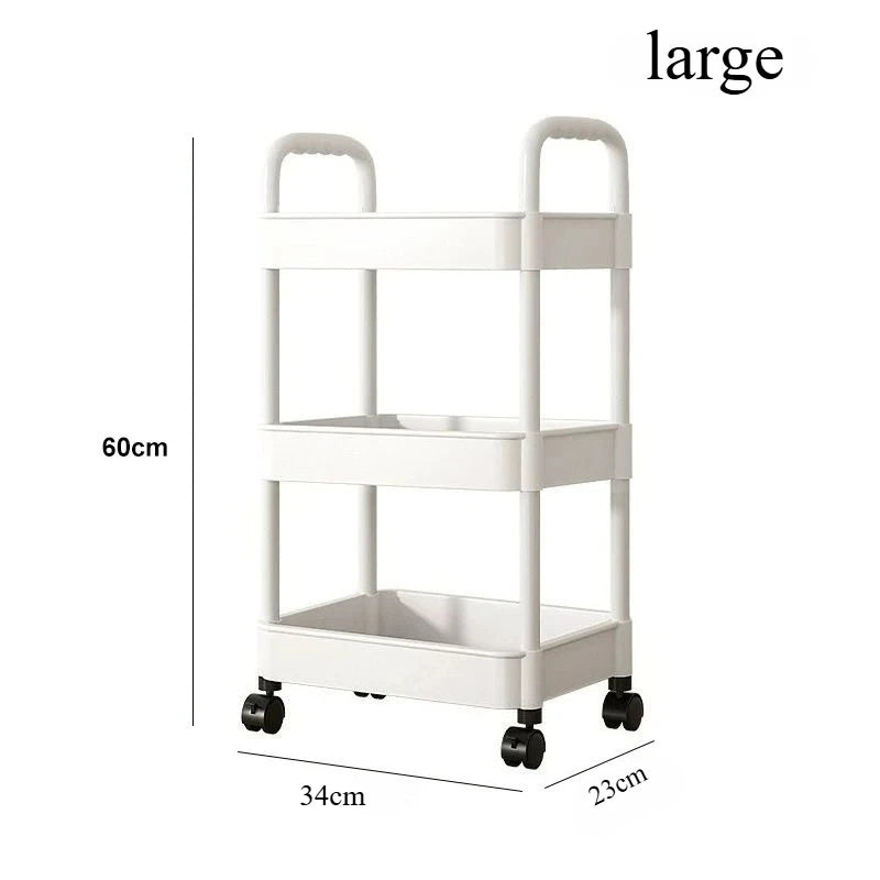 Household Multi-layer Small Cart Storage Rack Floor To Floor Kitchen Bedroom Bathroom Storage Rack Storage Rack With Wheels