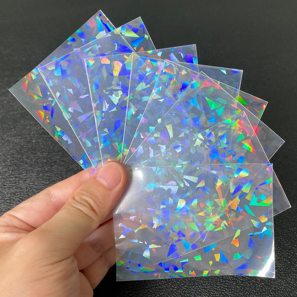 100pcs/Lot Heart-shaped Foil Laser Top Loading TCG Card Sleeves YGO Board Game Photo Protector Trading Cards Shield Cover