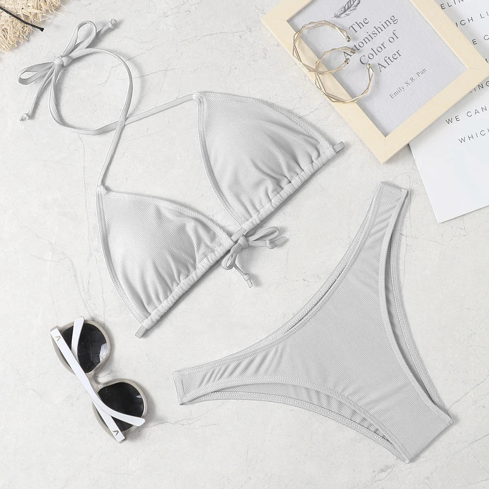 23 Year Classic Triangle Bag Sexy Women's Bikini Brazilian Swimwear Push Up Bra Set Two Piece Swimwear Swimwear Low Waist Shower