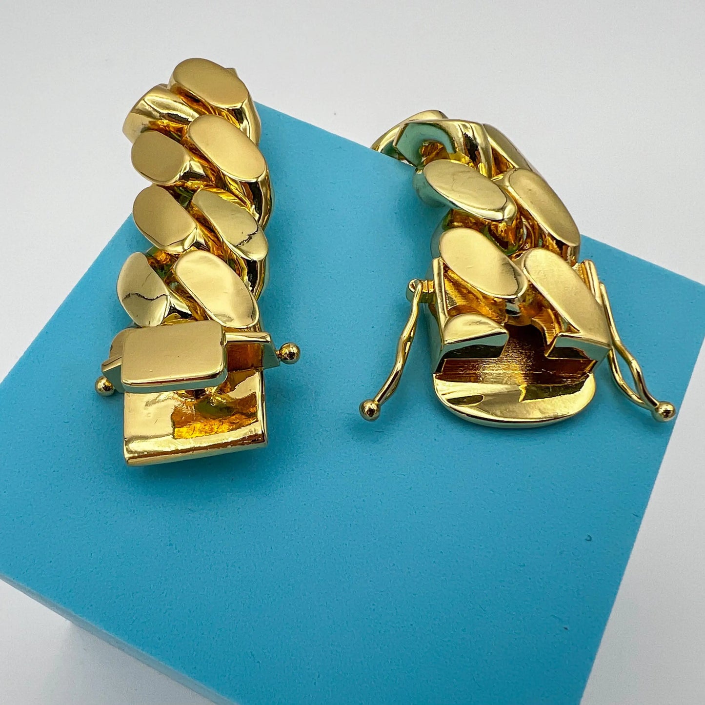 1pc Hip Hop Jewelry 22mm Heavy Luxury 18K Gold Plated Solid Cuban Miami Cuban Link Chain Necklace For Men Wholesale