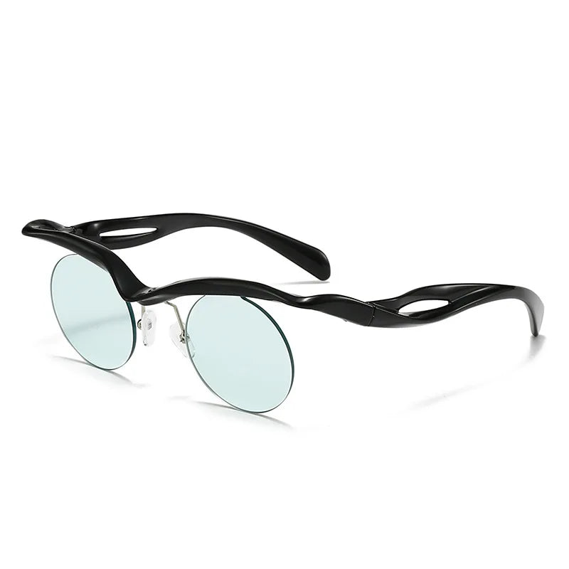 Sunglasses For Men Women Designer Fashion Special-shaped Eyewear Trendy Female Round Rimless Outdoor Accessory Glasses