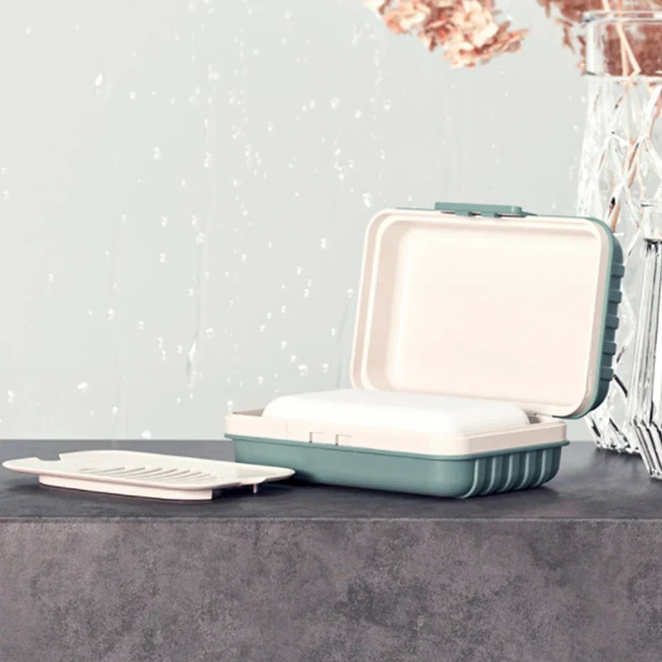 2/3pcs Bathroom Soap Dish With Lid Home Plastic Soap Box Keeps Soap Dry Soap Dish Travel Essentials