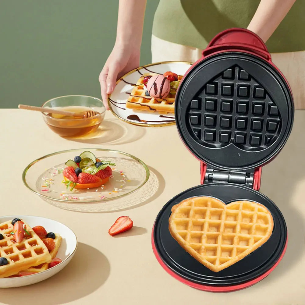 Mini Waffle Mold Nonstick Electric Breakfast Maker Electric Baking Pan for Household Quick Breakfasts Snacks and Desserts Maker