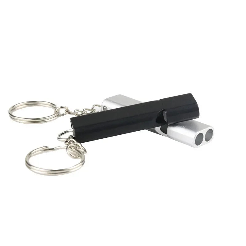 Dual Frequency Survival Whistle Flat Metal Whistle for Outdoor Hiking Climbing Emergence Whistle Cheerleading Souvenirs