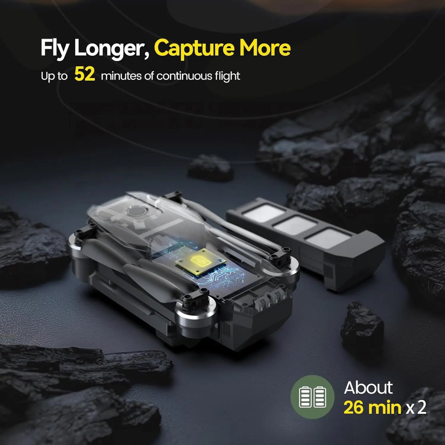 HolyStone HS720 GPS Drone: 4K UHD, 52min Flight, Foldable, Brushless, Auto Return, Follow Me,C0.
