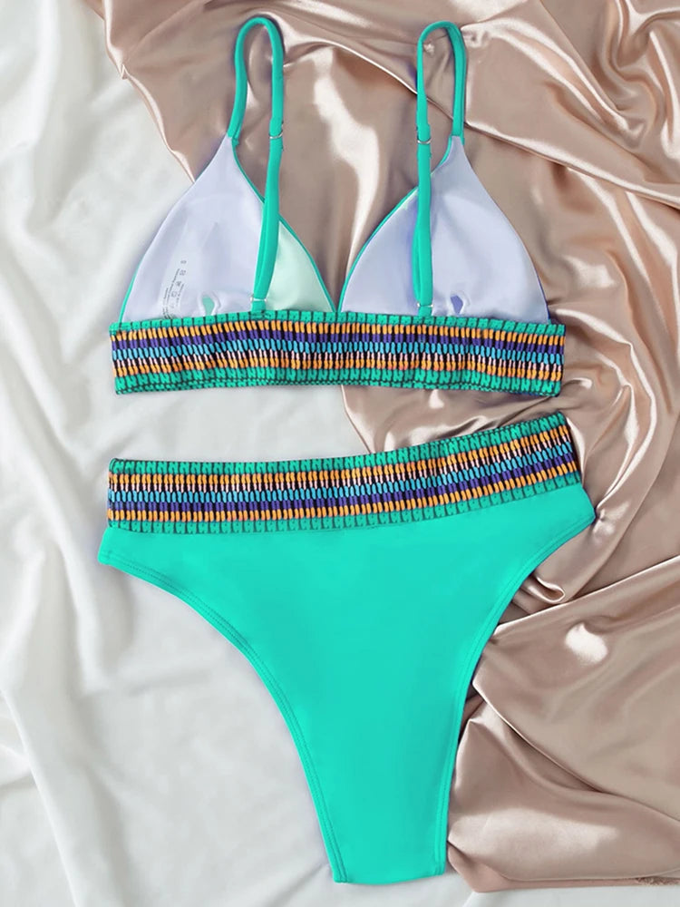 Sexy Bikini 2025 Women Swimwear High Waist Swimsuit Brazilian Bikinis Set 2 Pieces Women Bathing Suit Swim for Summer Beach Wear