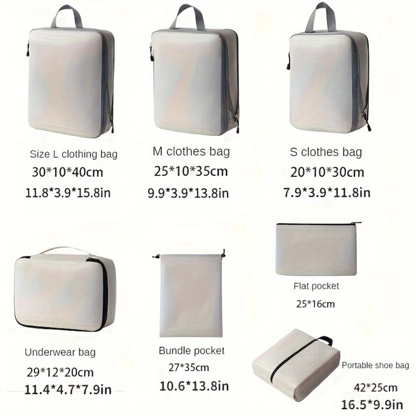 Travel Packing Cube Set, Polyester Lightweight Luggage Organizers