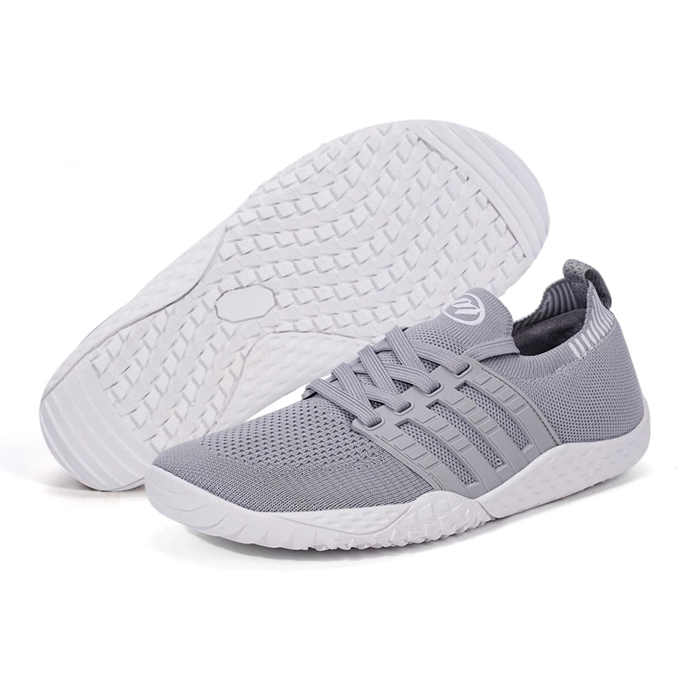 Unisex Wide Barefoot Shoes Breathable Wide Toe Cross Trainer Lightweight Trekking Shoes Mesh Running Sneakers for Outdoor Sports