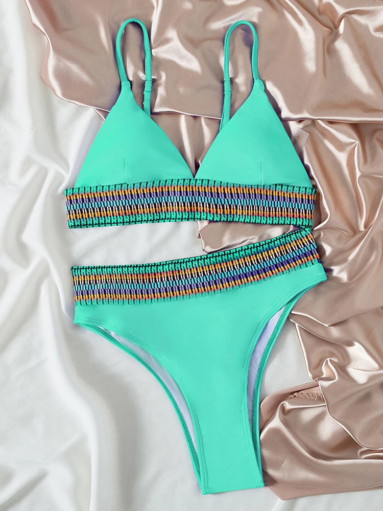 Sexy Bikini 2025 Women Swimwear High Waist Swimsuit Brazilian Bikinis Set 2 Pieces Women Bathing Suit Swim for Summer Beach Wear