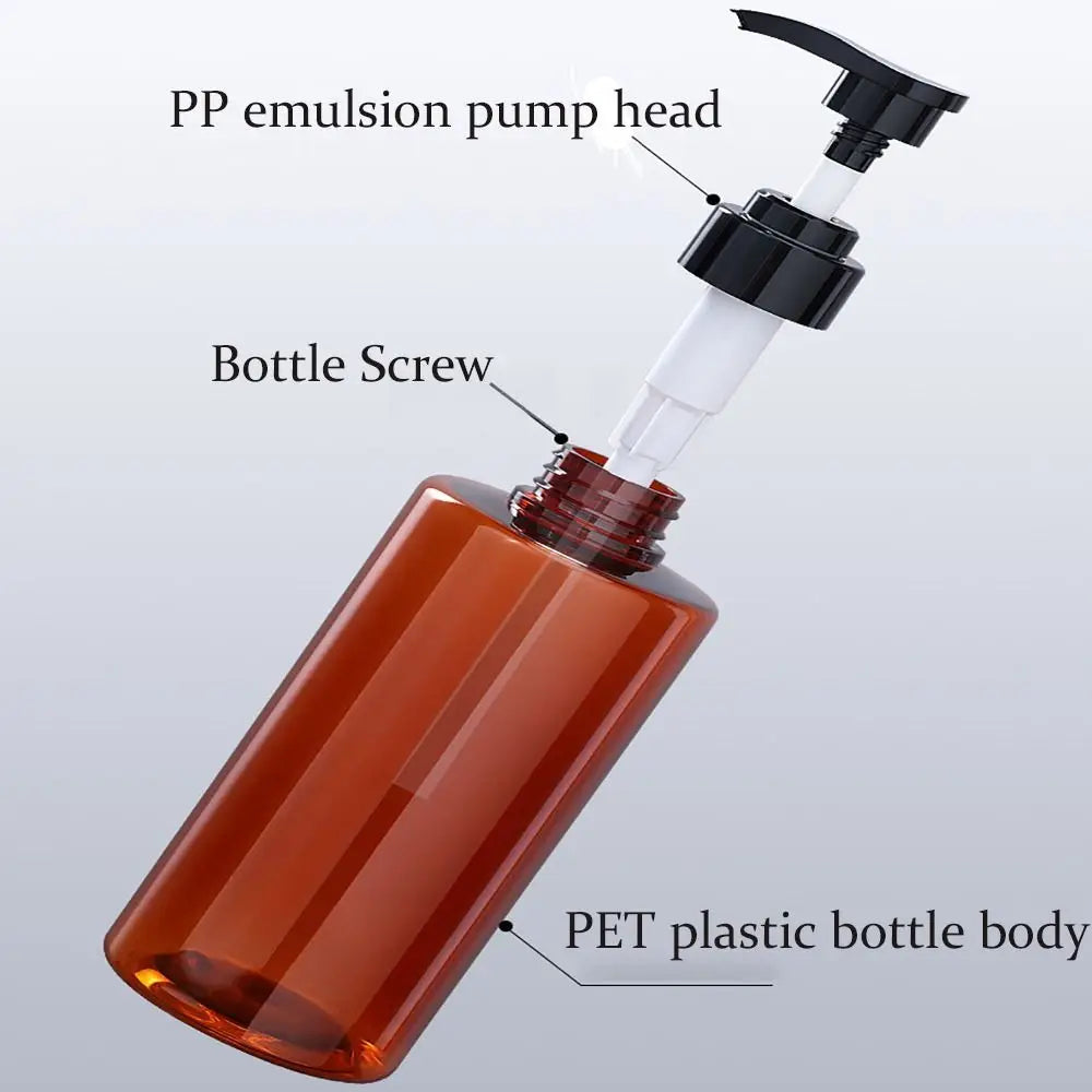300/500ml Hand Soap Dispenser Cylinder Pump Bottle Dispenser Bathroom Shampoo Bottle Cylinder Shape Travel Lotion Container