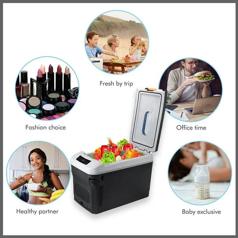 22L Car Refrigerator Protable Mini Fridges Food Cooler Icebox Heater Keep Warm Fresh for Home Pinic Camping Refrigerator
