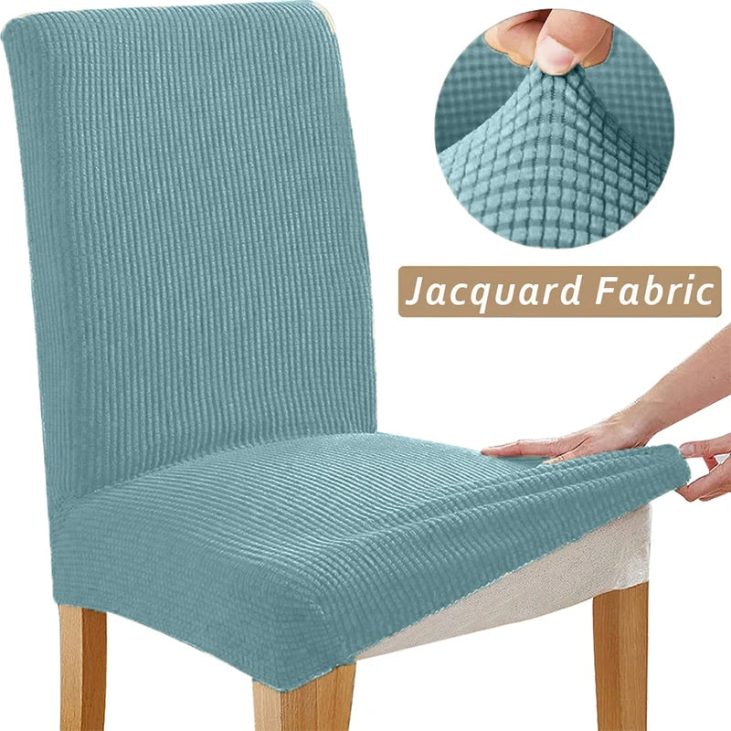 Jacquard Chair Cover, Durable Elastic Fabric Dining Chairs Cover, Stretch Covers For Kitchen Dining Room Chairs, Home Decor