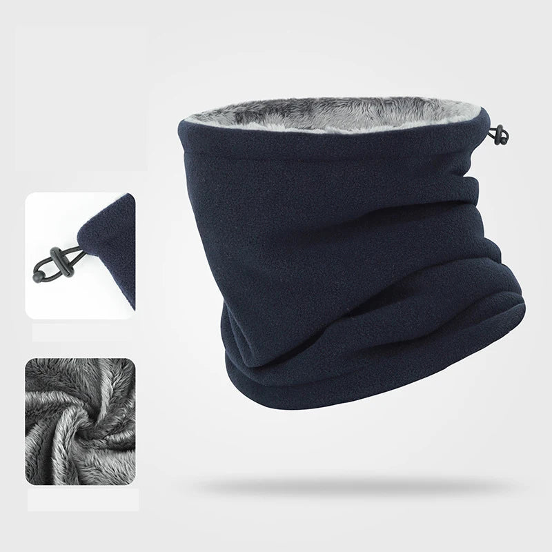 Winter Warm Neck Warmer Men Women Cycling Outdoor Hiking Skiing Fleece Mask Adjustable Drawstring Plush Soft Unisex Neck Gaiter