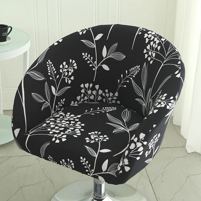Semi-Circular Chair Cover Elastic Dining Chairs Slipcovers Accent Curved Chairs Dustproof Covers Armchair Seat Case Home Decor