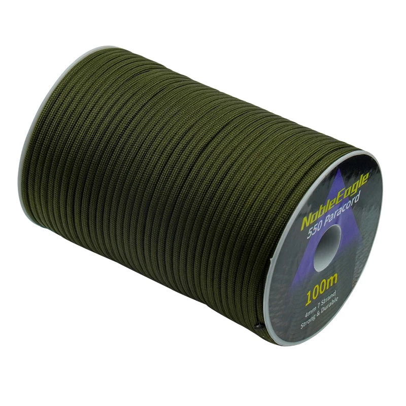Military 550 Paracord Rope 100M 50M 31M 7 Strand 4mm Parachute Cord Outdoor Camping Survival Gear DIY Bracelet Tent Line