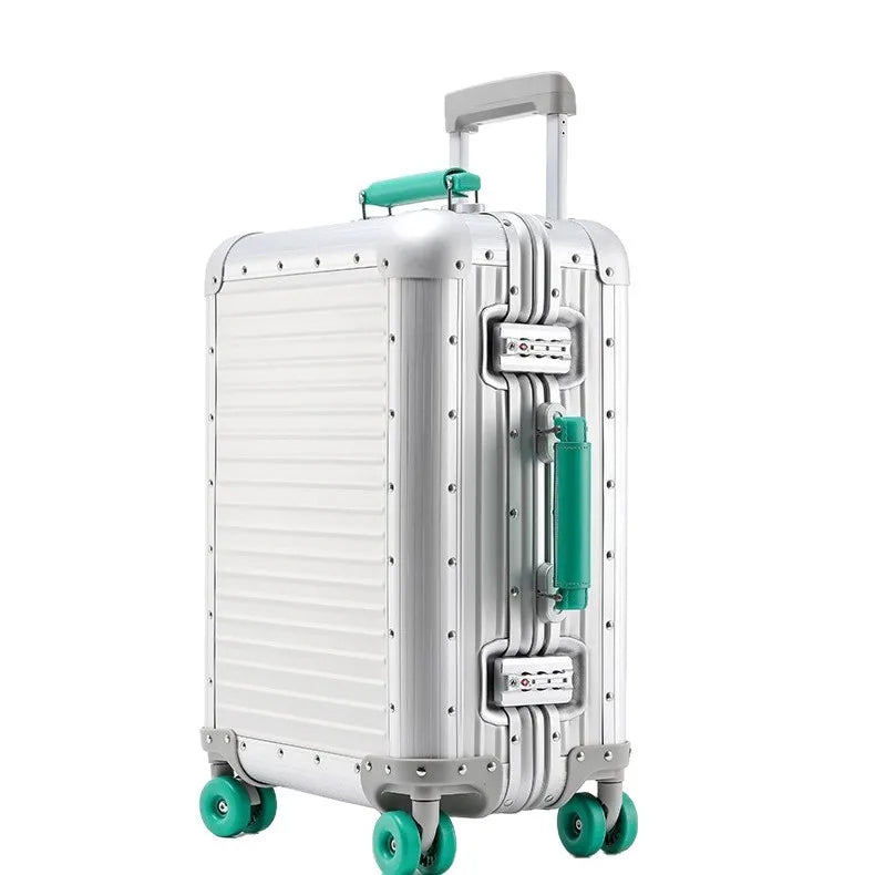 KLQDZMS New Suitcase All Aluminum Magnesium Alloy Boarding Box Men's Business Trolley Case 20"24 Inch Travel Bag Luggage