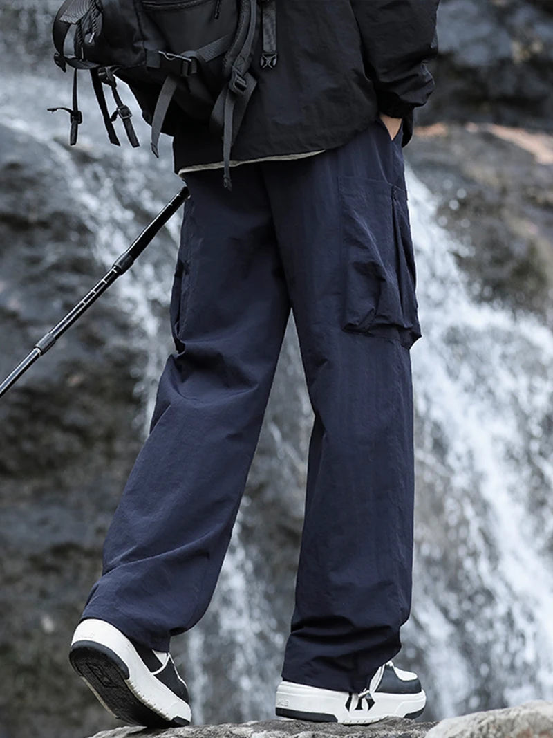 Hiking Pants Men Spring Summer Waterproof Lightweight Quick Dry Breathable Cargo Pants with Multi-Pockets Cooling Thin Trousers