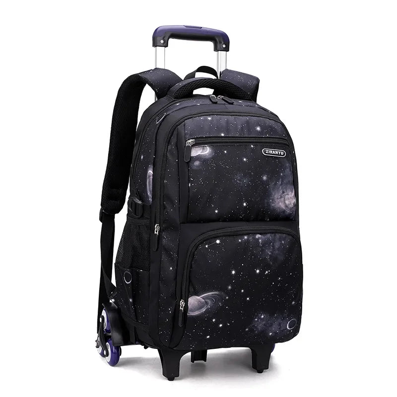 School Bag Kids Rolling Backpack for Boy Wheeled Backpack School Bag With Wheels Trolley Bookbag Carry on Luggage with Lunch Bag