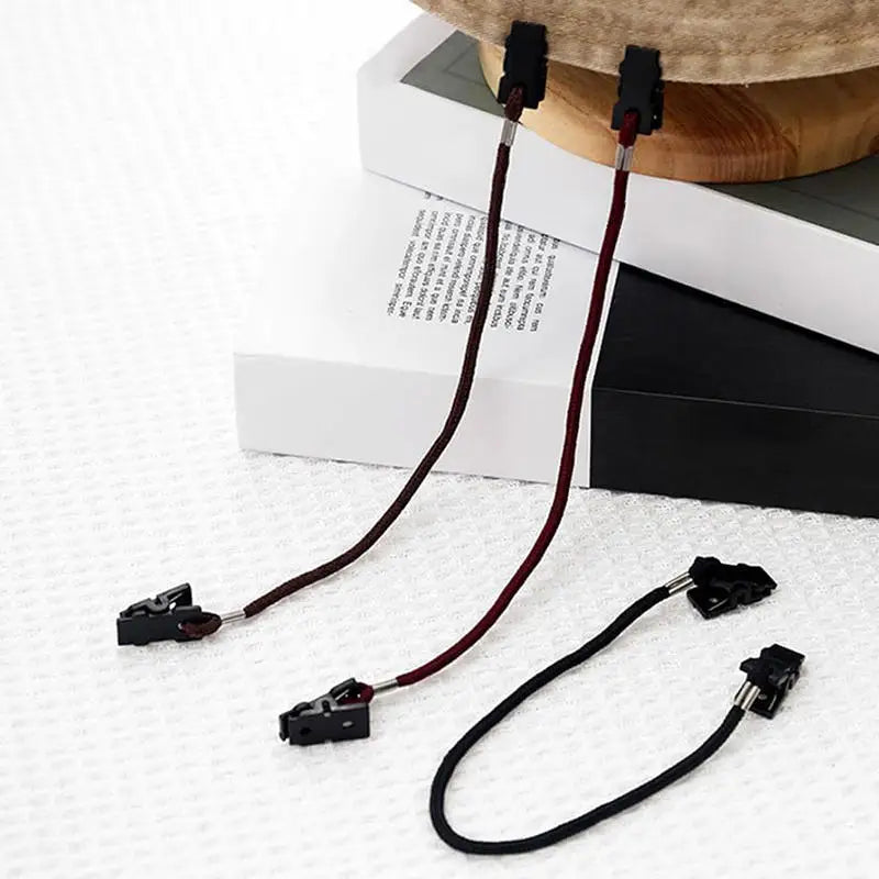 2Pcs Cap Wind-proof Rope Hat Clips Cap Retainer Outdoor Scarf Clip Lanyard Rope Cord For Camping Hiking Travel Equipment