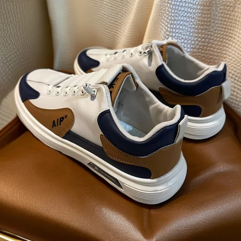 2025 new men's shoes with low top leather, fashionable and trendy running and sports, one foot men's casual shoes, trendy shoes