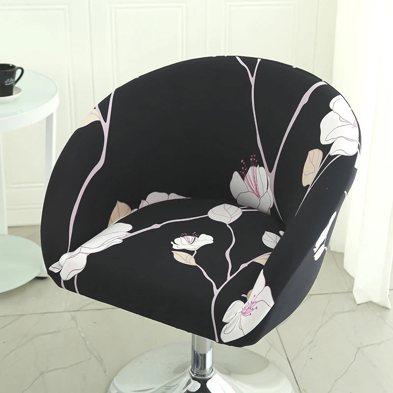 Semi-Circular Chair Cover Elastic Dining Chairs Slipcovers Accent Curved Chairs Dustproof Covers Armchair Seat Case Home Decor