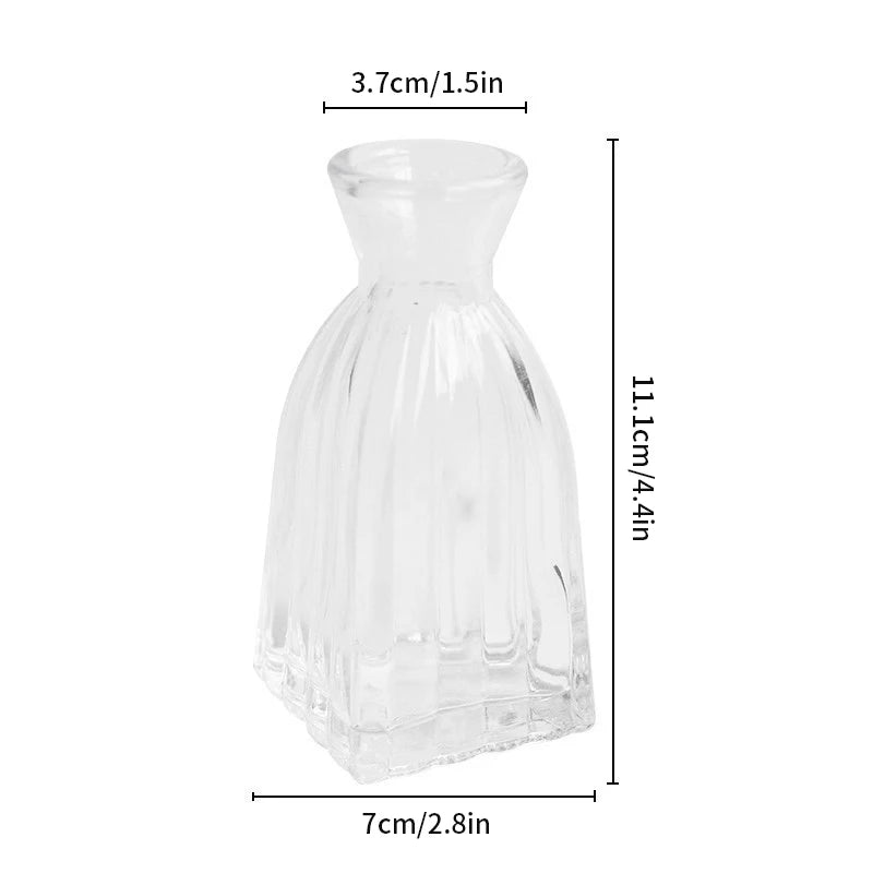 Brown Retro Glass Vase Plant Flowers Bottle Flower Arrangement Hydroponic Terrarium Desktop Vase Creative Home Decor Flower Pot