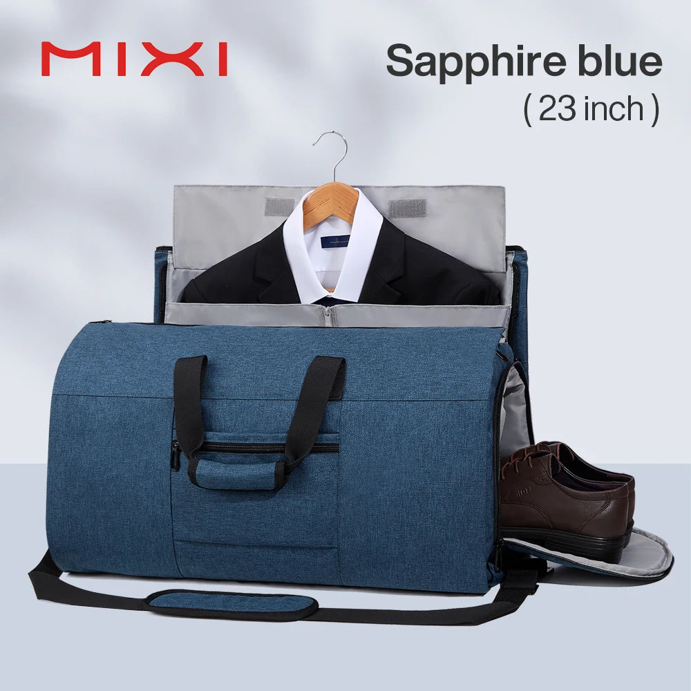 Mixi Multifunctional Convertible Garment Duffel Bag Suit Storage Bag With Shoe Pouch Large Capacity Carry On Luggage For Travel