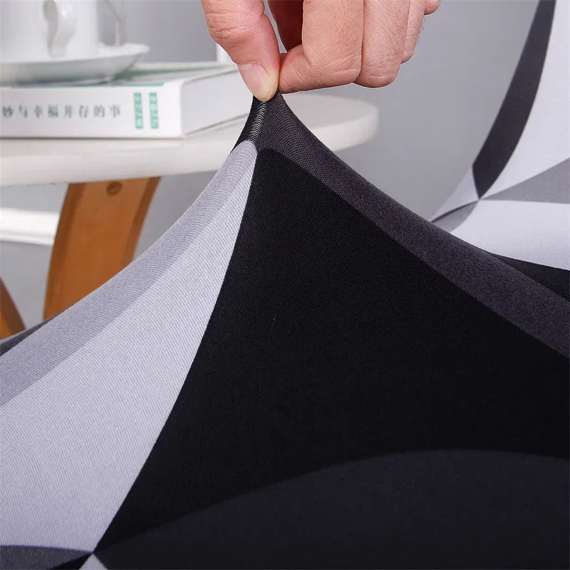 1PC Elastic Shell Chair Cover Stretch Armless Dining Chairs Slipcovers Geometric Spandex Seat Covers for Kitchen Hotel Office