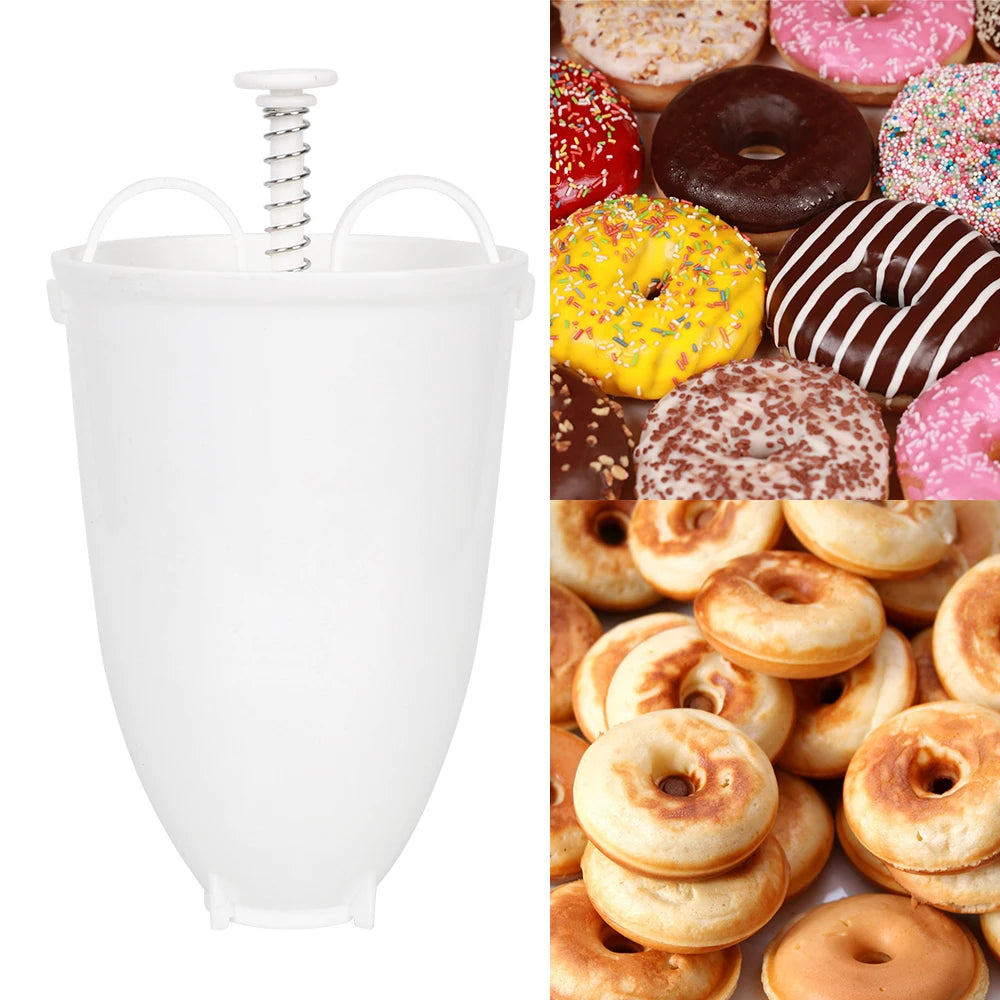 Portable Donut Maker Donut Mould Easy Fast Manual Waffle Dispenser Doughnut Machine Arabic Waffle Plastic Lightweight Deep Fry