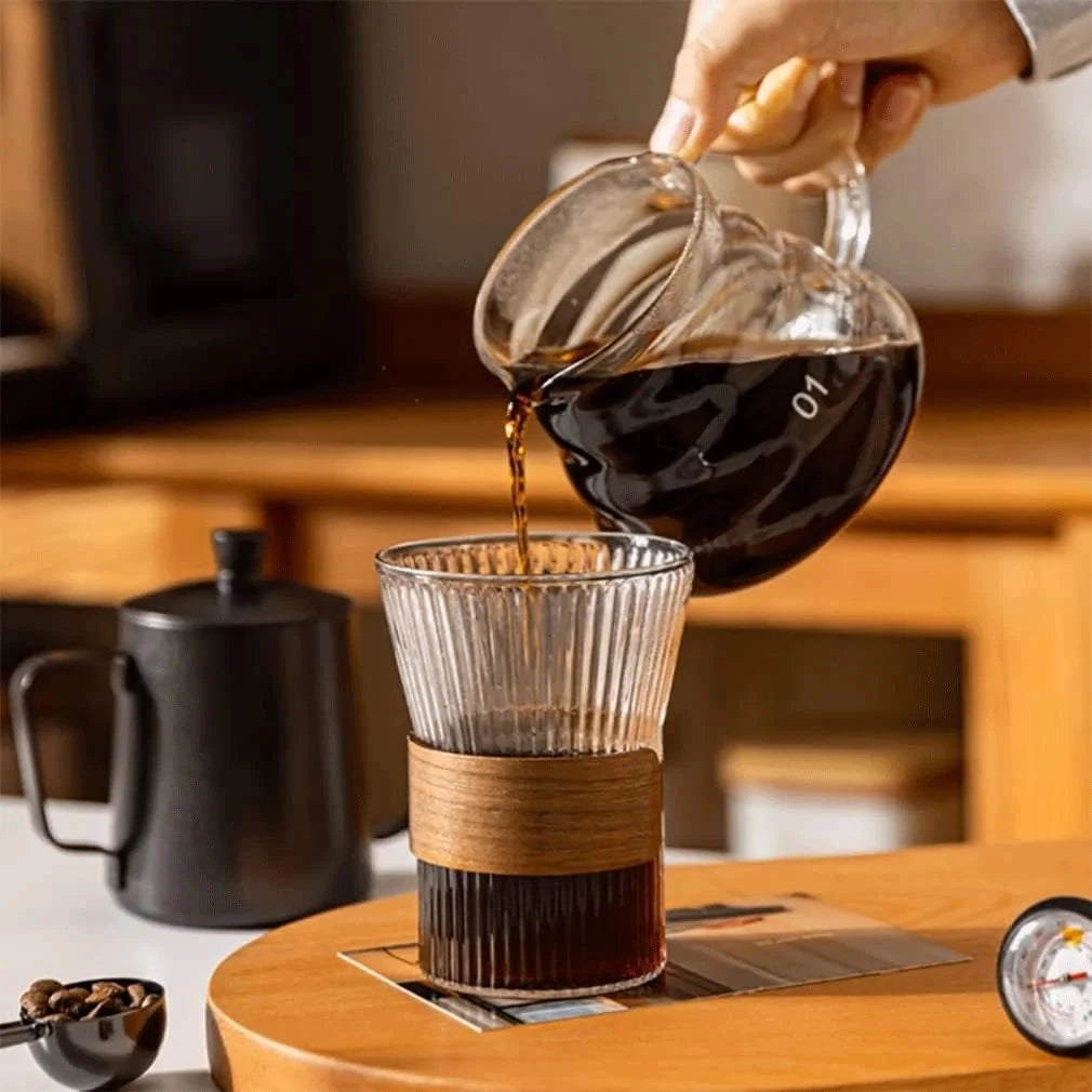 Heat Resistant Coffee Pot 350/500/700ml Coffee Clear Glass Kettle Sharing Pot with Lids Coffee Espresso Maker Accessories