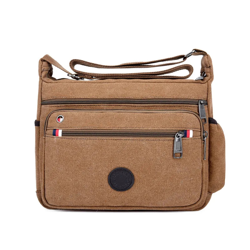 Canvas Crossbody Bag Men's One Shoulder Retro Tool Bag Travel Simple Messenger Bag