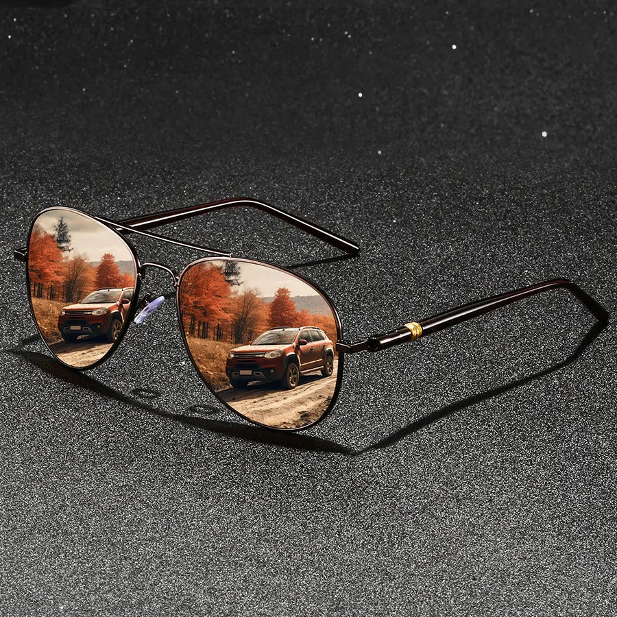 Fashion Vintage Metal Frame Sunglasses Men Women Fishing Driving Man Luxury Brand Designer Sun Glasses Anti-Glare Eyewear UV400