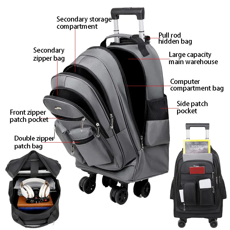 Travel luggage, universal wheels, travel trolley bag, business computer bag, large capacity multifunctional backpack