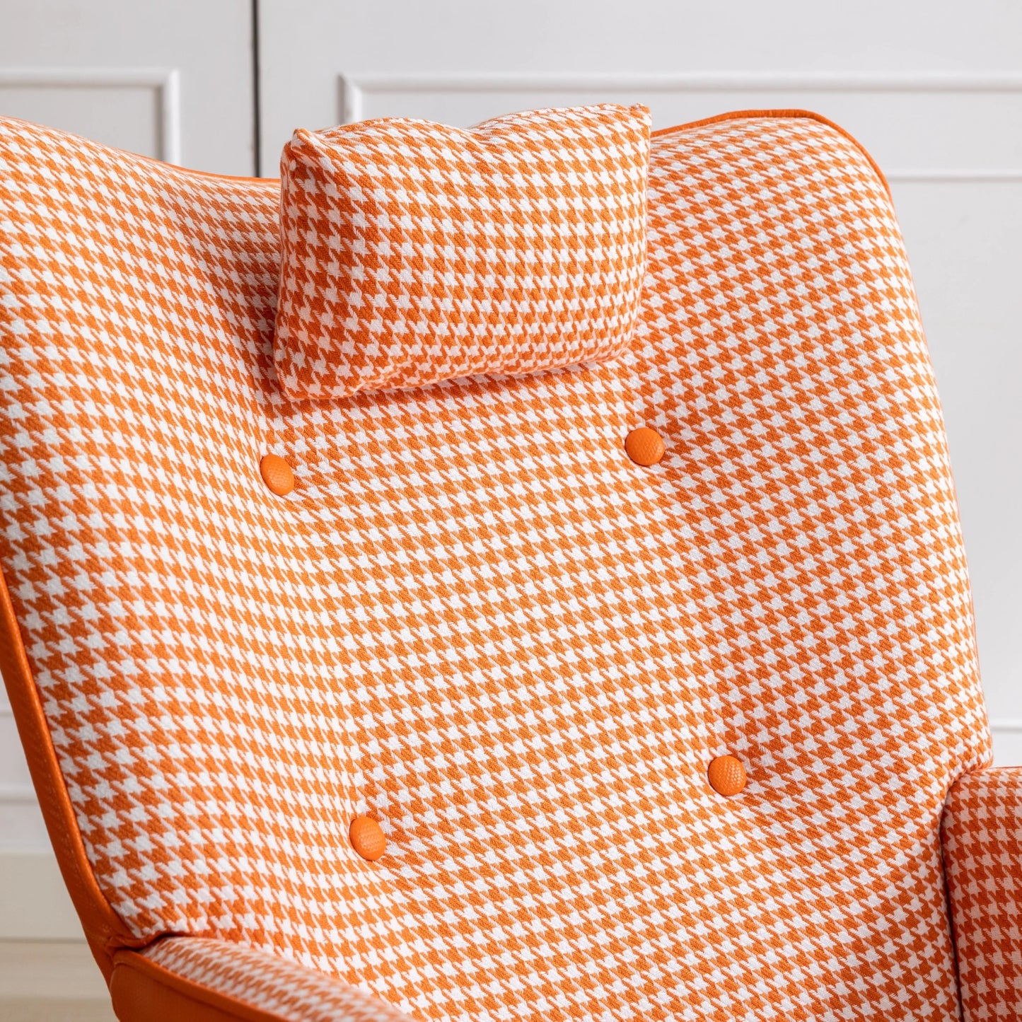 35.5” Nursery Rocking Chair Cotton Linen Upholstered Glider Chair With High Backrest Armchair For Living Room Bedroom