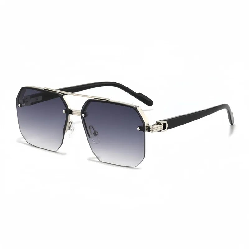 New men's driving sunglasses look slim and UV resistant, with a high-end feel and half frame design