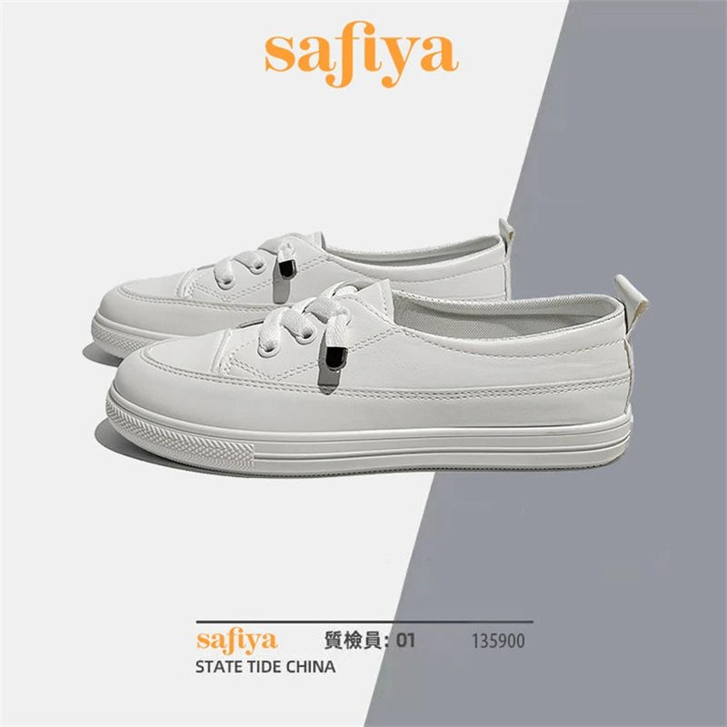Women Sneakers 2024 New Spring Autumn Low Platform Sneakers Women Fashion White Flat Slip on Casual Vulcanize Shoes for Women