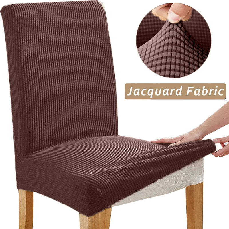 Jacquard Chair Cover, Durable Elastic Fabric Dining Chairs Cover, Stretch Covers For Kitchen Dining Room Chairs, Home Decor