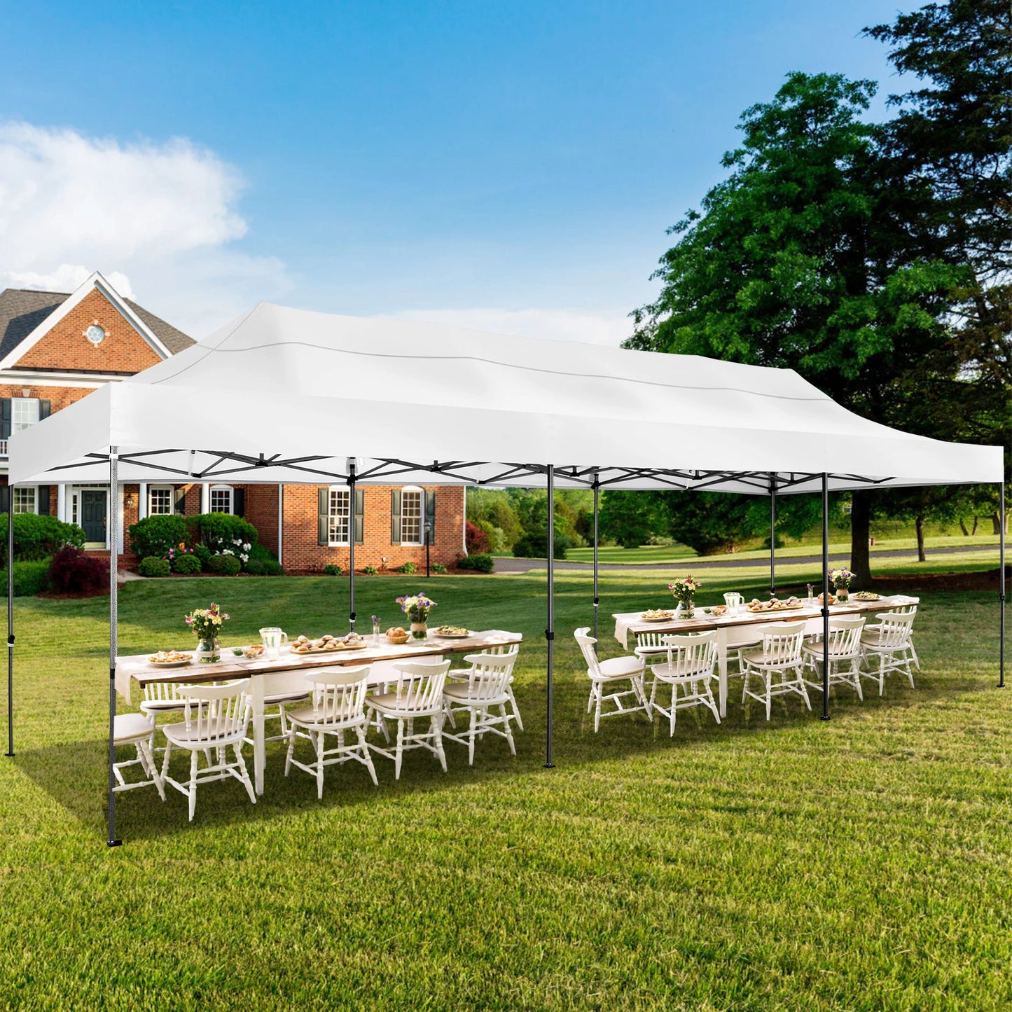 10x30 Heavy Duty Pop up Canopy with 8 sidewalls Stable Wedding Outdoor Tents for Parties Canopy Pop Up Party Tent UPF 50+