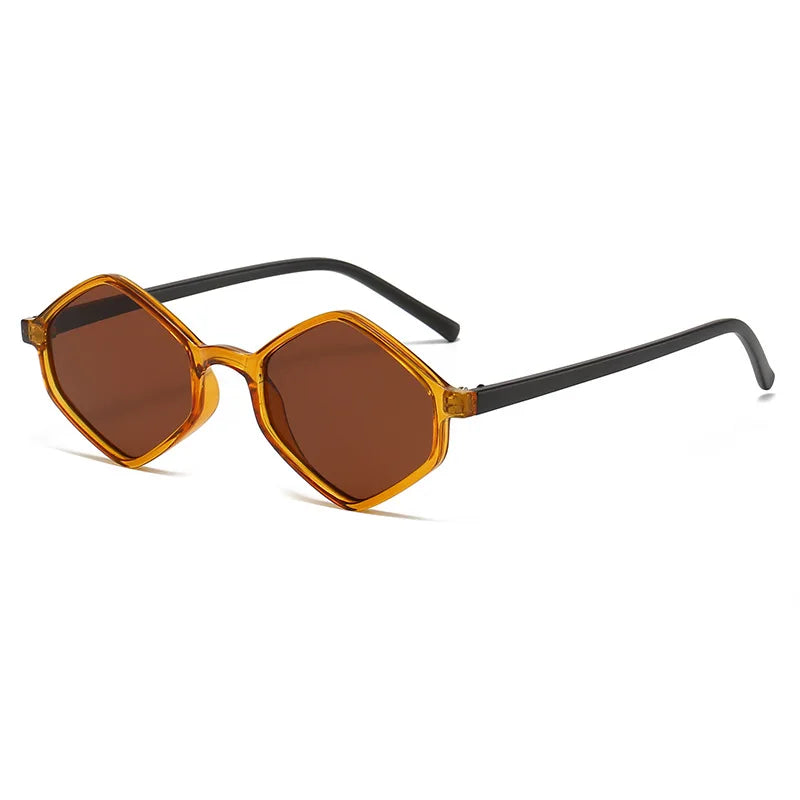 2025 Sunglasses for Women Rhombus Clear Blue Sun Glasses Irregular Vintage Small Frame Goggle UV400 Ladies Lentes De Sol Mujer