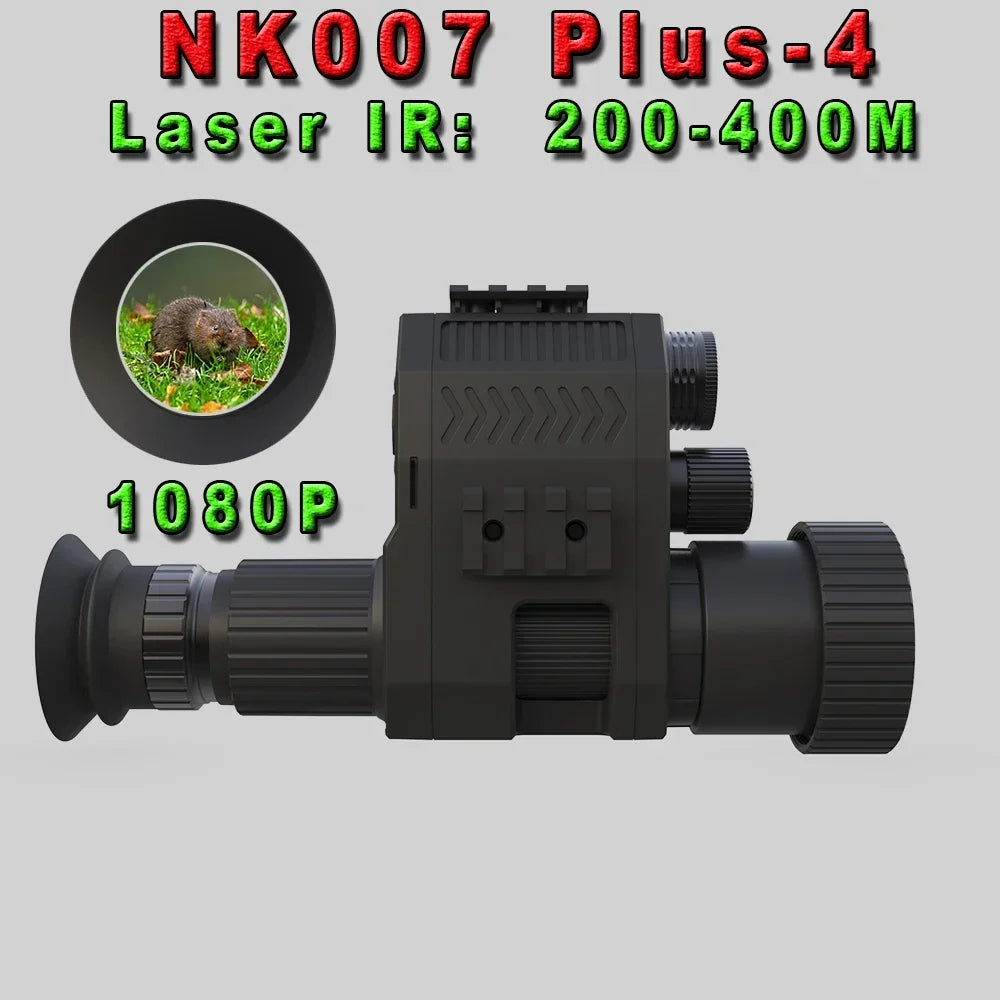 Megaorei NK007plus 200-400M Monocular 1080P Digital Night Vision Scope Infrared Camcorder with 4x Zoom for Outdoor Hunting